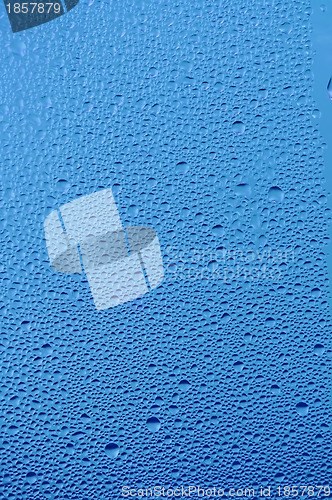 Image of raindrops on the window after rain