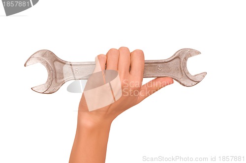 Image of big spanner in the hand