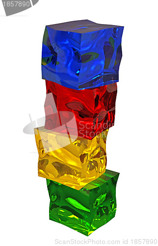 Image of Different colored cube jellies