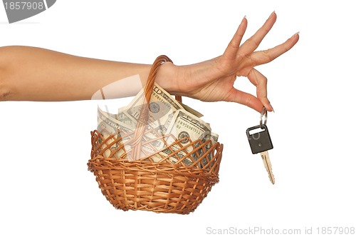 Image of basket with money