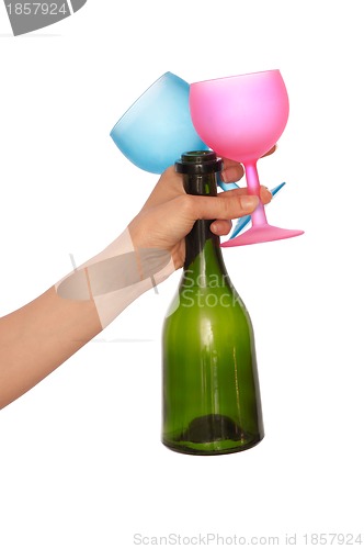 Image of colored wine glasses