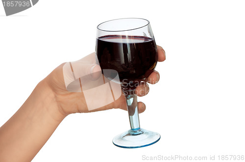 Image of glass with red wine