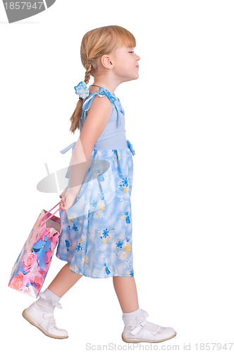 Image of little girl making purchases in the shop