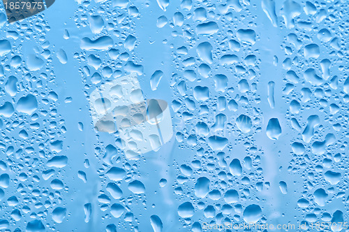 Image of raindrops on the window after rain