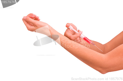 Image of Patient make an injection for himself