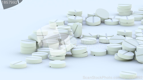 Image of set of pills for treatment people