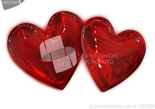 Image of two red hearts in pair