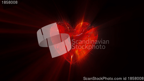 Image of red glowing heart