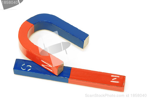 Image of two red and blue magnets