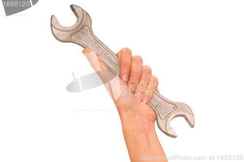 Image of big spanner in the hand