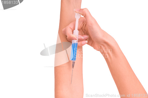 Image of Patient make an injection for himself
