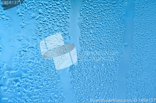 Image of raindrops on the window after rain