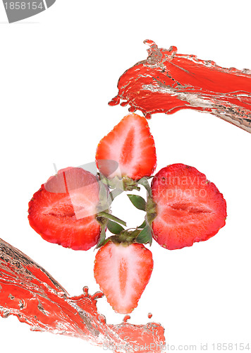 Image of sweet strawberry in the water