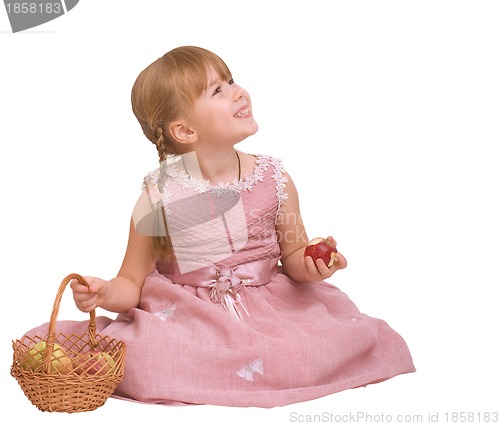 Image of little girl sitting with basket