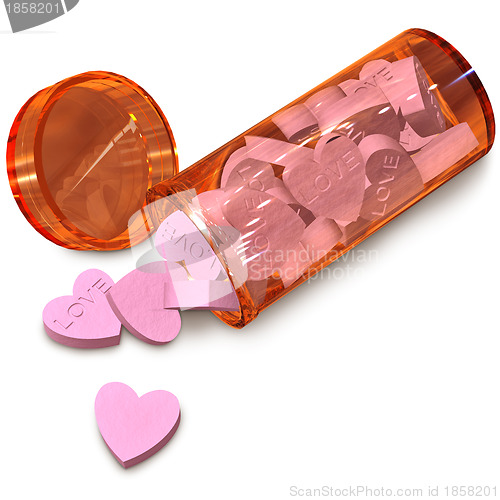 Image of orange tube with love pills for anti-impotence