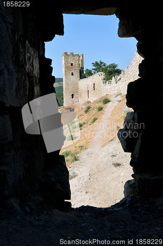 Image of genovese stronghold through the window