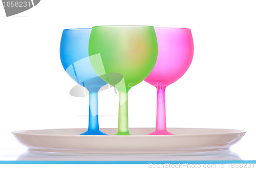 Image of colored wine glasses