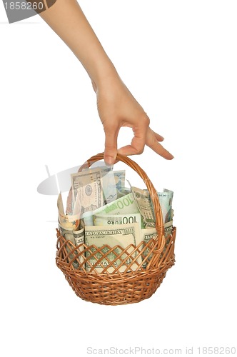 Image of basket with money