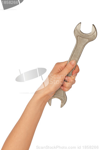 Image of big spanner in the hand