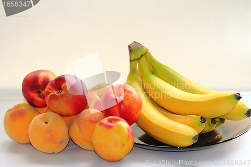 Image of peaches, bananas