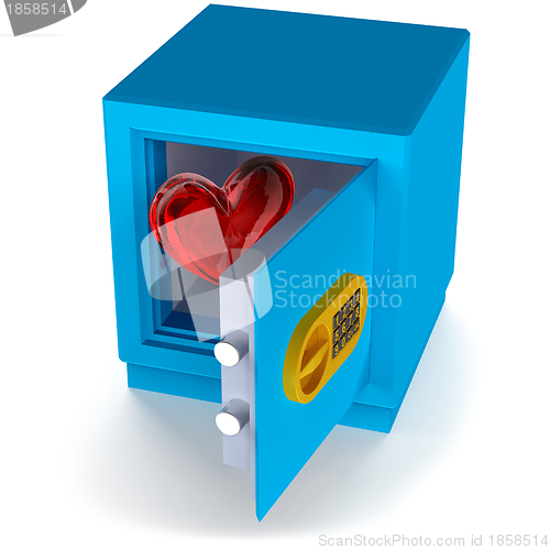 Image of heart in the safe