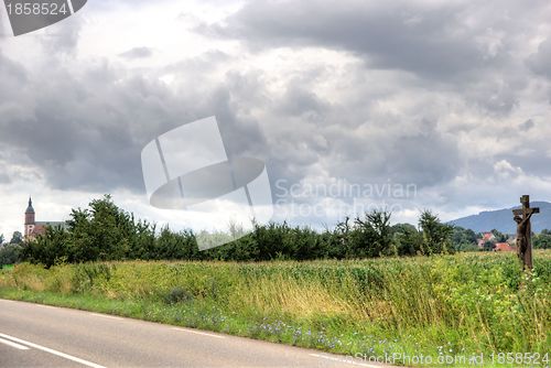 Image of Alsace landscape and vinewyard