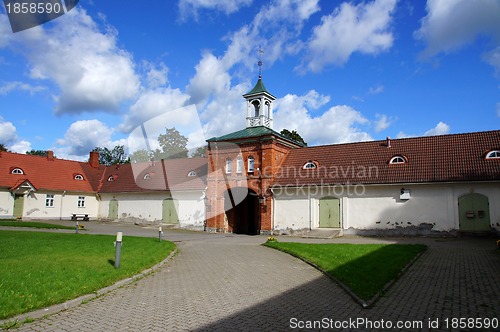 Image of Gate and court yard of manor