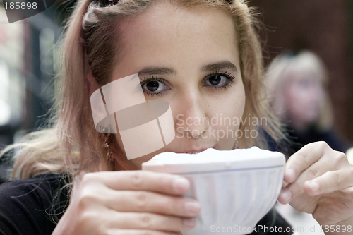 Image of Girl drinking coffee