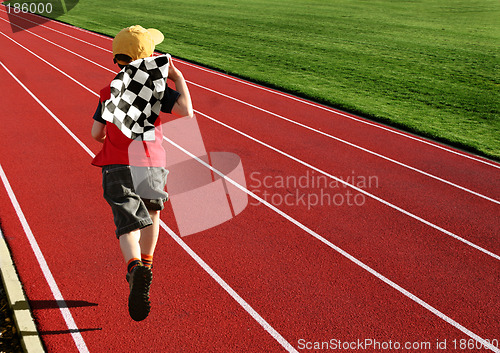 Image of Boy on a racetrack