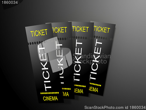 Image of Cinema ticket on dark background 