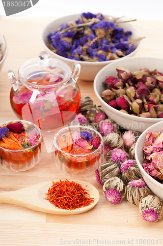 Image of Herbal natural floral tea infusion with dry flowers