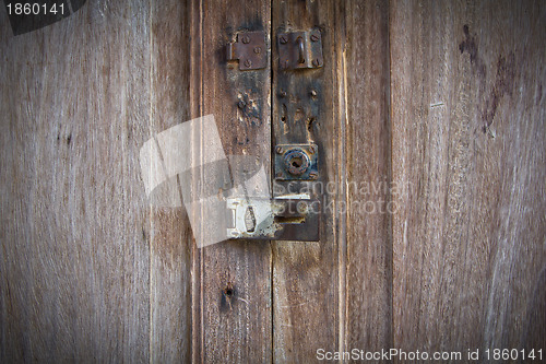 Image of Old style Thai house's door