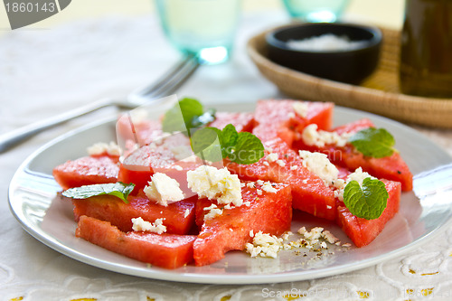 Image of Watermelon with Feta cheese salad