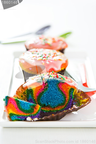 Image of Rainbow cupcake