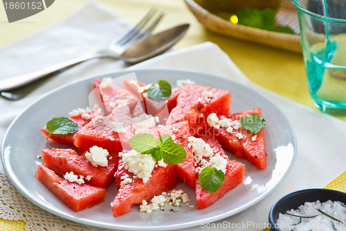 Image of Watermelon with Feta cheese salad