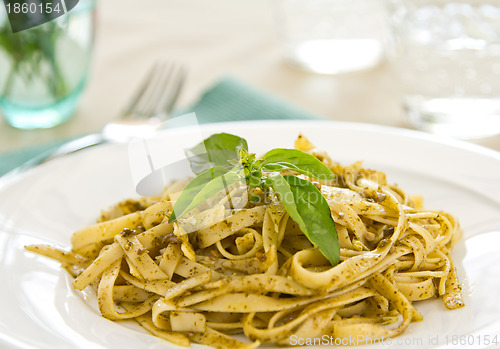 Image of Fettuccine in pesto sauce 