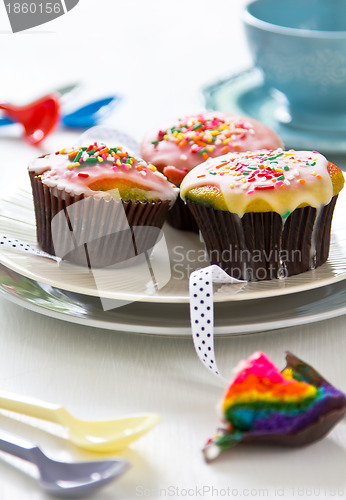 Image of Rainbow cupcake
