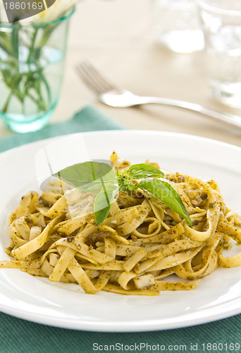 Image of Fettuccine in pesto sauce