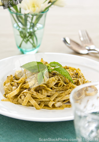 Image of Fettuccine in pesto sauce