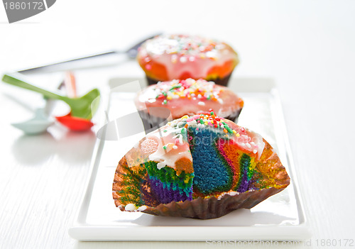 Image of Rainbow cupcake