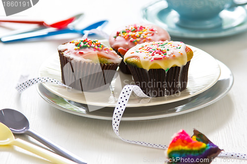 Image of Rainbow cupcake
