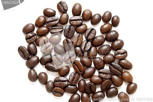 Image of Coffee grains on white