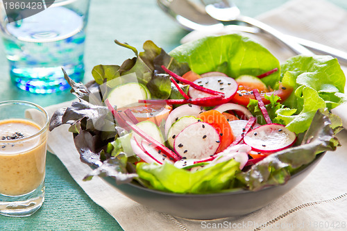 Image of Healthy salad with japanese sesame dressing