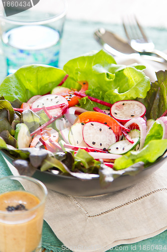 Image of Healthy salad with japanese sesame dressing