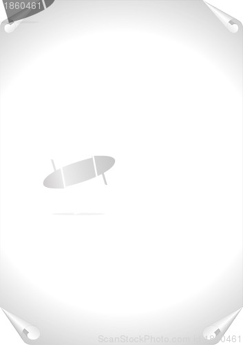 Image of White empty paper page with curly corner in vector