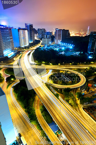 Image of city night with highway