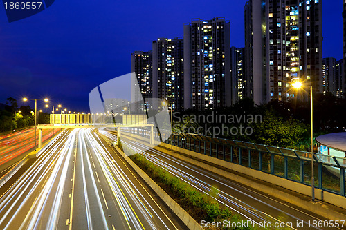 Image of modern city at night