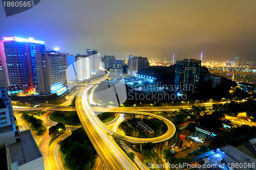 Image of highway at night