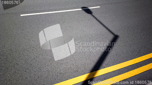 Image of streetlight shadow on road