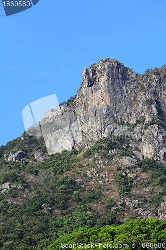 Image of Lion Rock, lion like mountain in Hong Kong, one of the symbol of